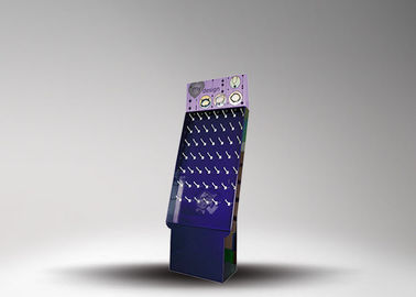Glossy Varnishing Cardboard Floor Displays / Hook Display Rack