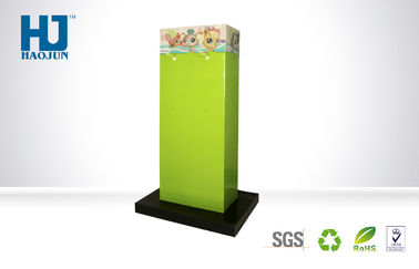 Pop Retail Cardboard Hook Display Green with Pegs Custom for Schoolbag