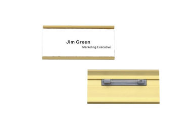 Conference Name Badge Holders Aluninum name badge Silver and gold aluminum card holder 31017