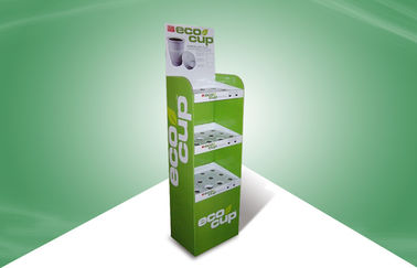 Varnishing or Calendaring Three Shelf Cardboard Pop Displays for Mugs / Cups