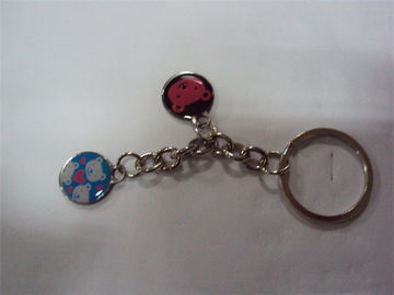 Exquisite poly resin key tag holder, branded key chain with Poly resin charms, MOQ300pcs,