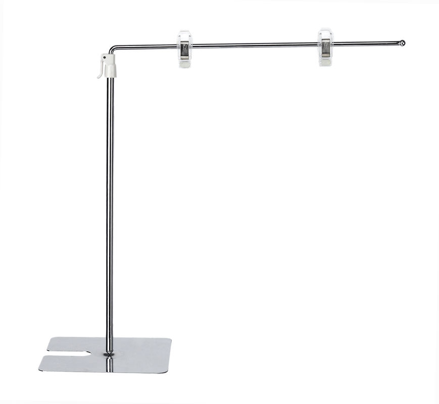 A3 , A4 POS Standing Retail Sign Holder Clip , 300-500mm Adjust Height