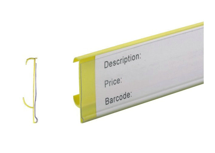One Channel store and supermarket price displaying PVC Clear Plastic Label Holders, Strip Label Holders 31238