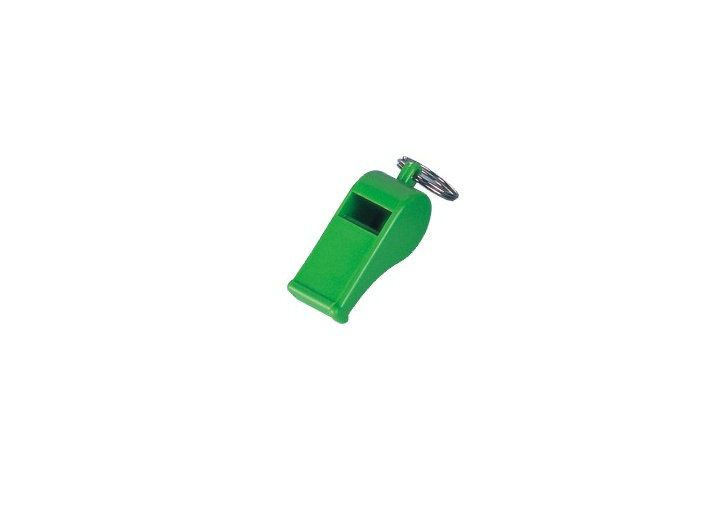 Green PP Platic Whistle Key ring, Promotional Keychains for hiking emergency 30575