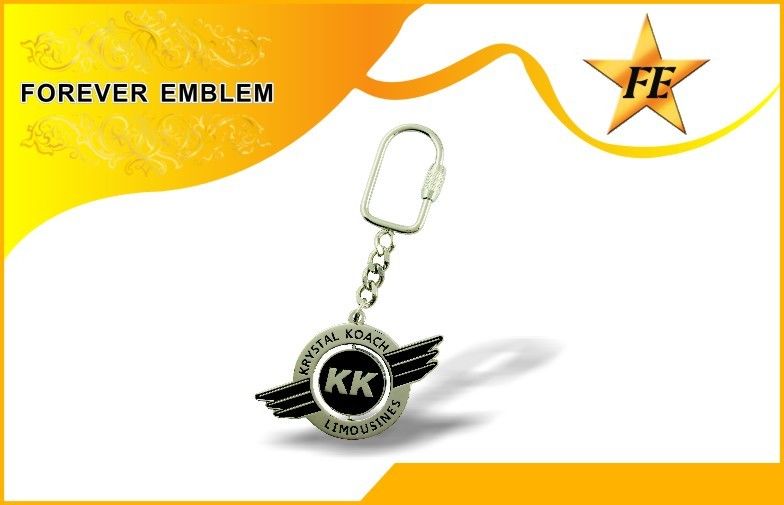 Zinc Alloy Custom Metal Promotional Keychains With Nickle Plating