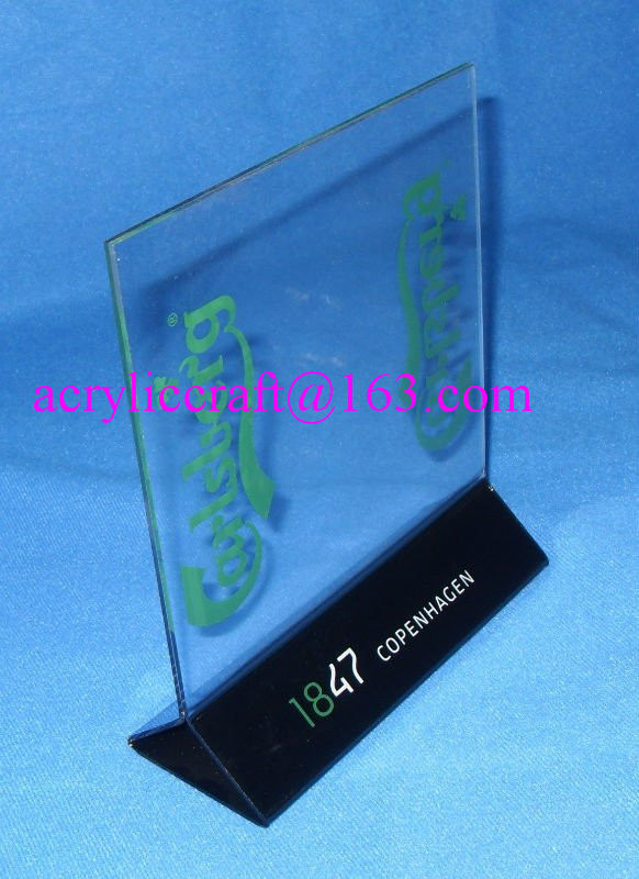 Triangular base series acrylic menu holder / acrylic label holders / acrylic sign holder