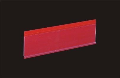 25mm Red Plastic Data Holder for Shelves , PVC Store Shelf Price Holder