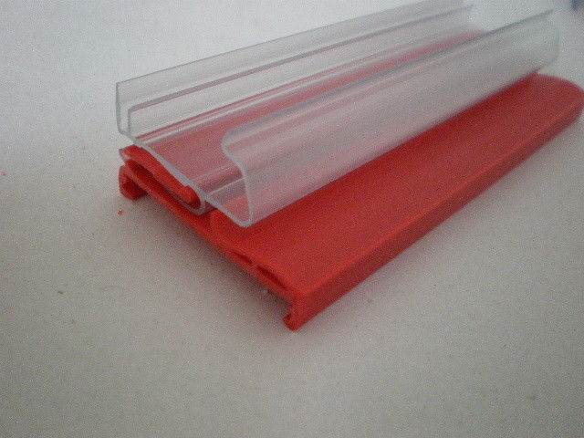 Transparent extruded plastic shapes supermarket / store PVC data strip