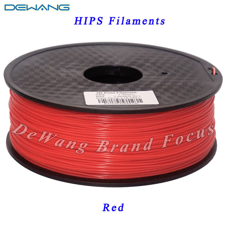 Red 3.0mm HIPS 3D Filament For Printer UP / Mendel Plastic Rubber Consumables