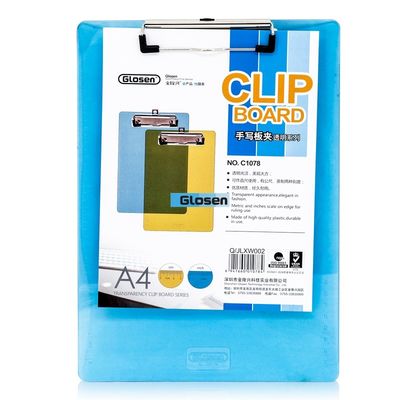 Business Double Folding Transparent Plastic Clip Board  Customize Logo